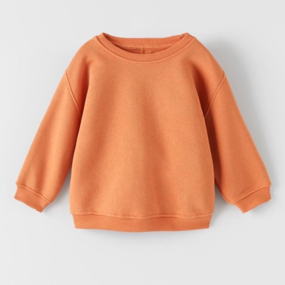 Zara Baby Oversized Sweatshirt Solid Orange